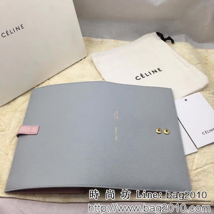 CELINE賽琳原單 專櫃 手掌紋牛皮搭扣拼色錢夾 4148 SL1686